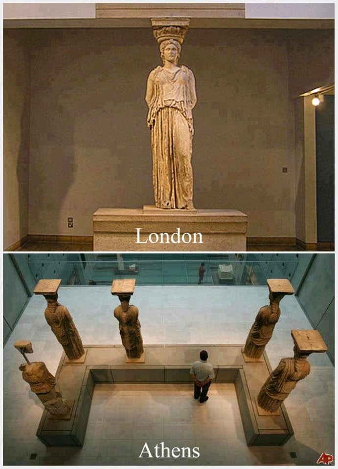 In 2008 italian president giorgio napolitano and his greek counterpart karolos papoulias were present at the acropolis museum in athens to . Londinoupolis The Lonely Sister The Lonely Caryatid