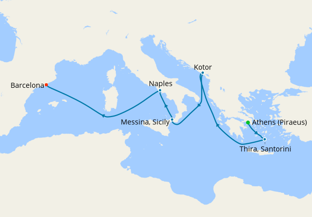 Exploring Cruise From Athens Greece To Barcelona Spain&nbsp;Package